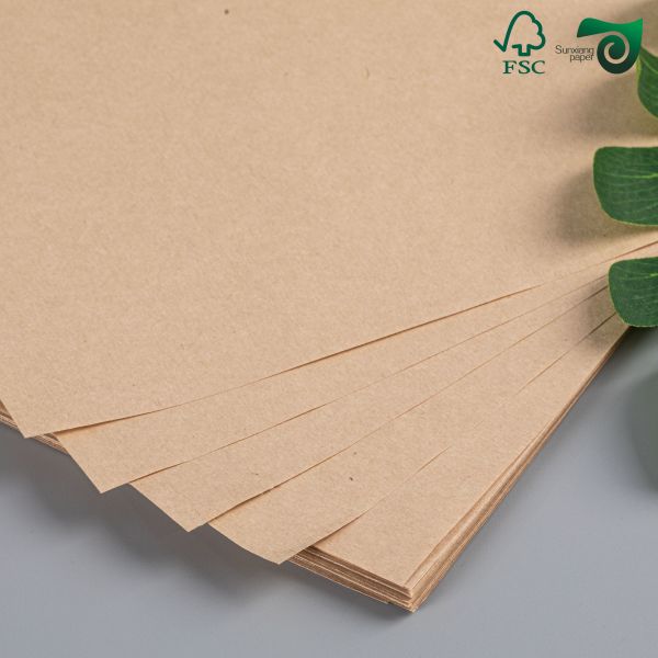 FSC Food Grade Brown Kraft Cardboard 230g 15gPE 350g 15gPE For Lunch Box Packaging