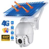caméra 8W 4G solaire à piles solaire avec la sirène de détection de mouvement
