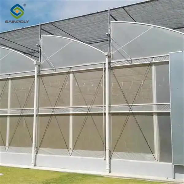 Galvanized Steel Gothic Shaped Greenhouse Snow Resistance With Ventilation System