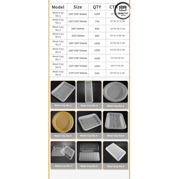 Premium Clear Disposable Plastic Meat Packaging Trays Customizable Supermarket Packaging