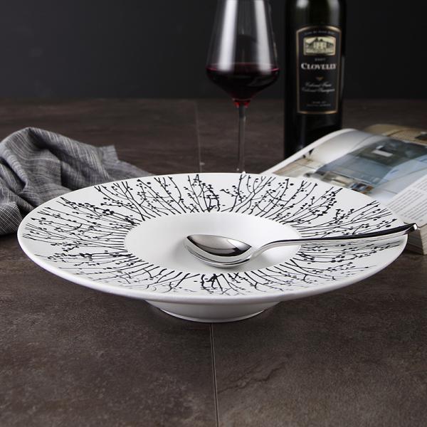SGS Nordic Floral Paper Soup Fine Bone China Dinnerware Set Plates