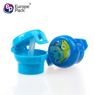 Wholesale Cartoon design child resistance cap cute plastic water bottle caps with straw