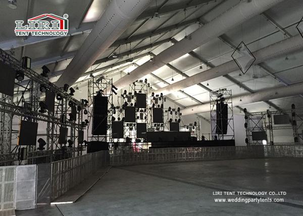 35m width Aluminum StructureTFS Tent Hire With White PVC Fabric Fireproof