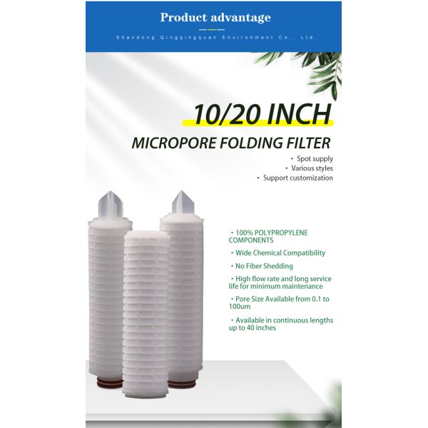 Water Purifier Beer Filter Industrial pp Folded 10 Inch RO Filter for Industrial Reverse Osmosis Water Filtration