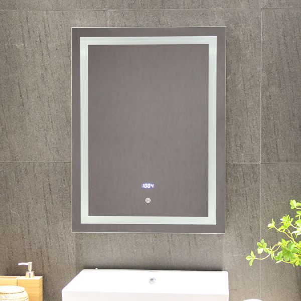 2023 Design Hotel Bathroom Антитуманный сенсорный экран Smart LED Стенное зеркало с Bluetooth