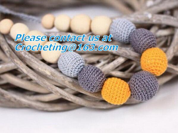 Candy Colors Crochet Round Wooden Beads Necklace For Women, baby, fashion, clothes, bead
