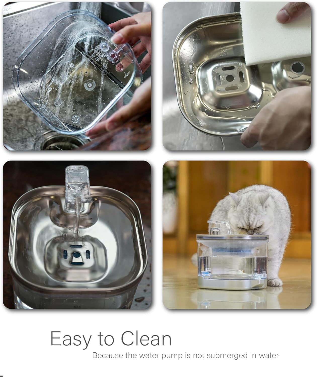 Large Capacity Wireless Automatic Pet Water Dispenser Stainless Steel and Plastic Indoor Use Pet Fountain for Dogs & Cats