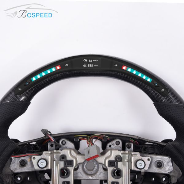 F150 LED Display Real Carbon Fiber Steering Wheel Gloss Black Ford