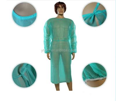 Polypropylene Isolation Gown With Elastic Cuffs Collar Tie Design 16-45gsm