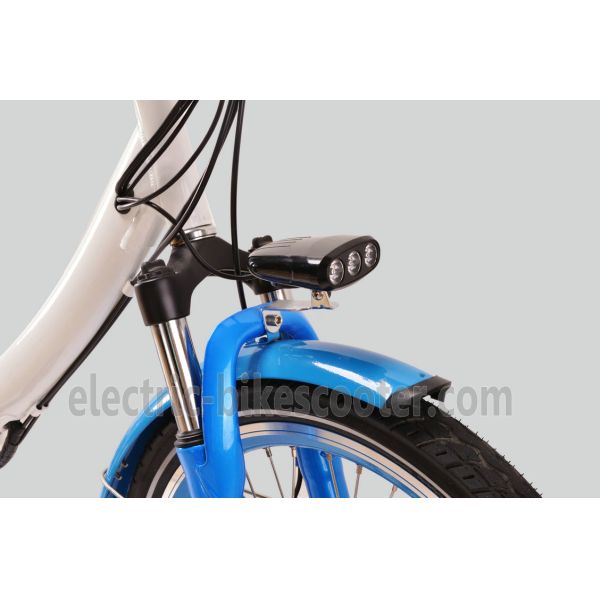 Blue Mens Women'S Electric Folding Bike , Citizen Folding Electric Bike 20