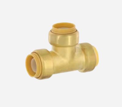 Brass Push Fit Equal Tee Connector for PEX Water Pipes
