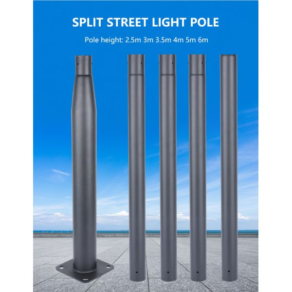 3m 4m 6m 8m Street Light Pole Garden Aluminum Stepped ODM For Outdoor