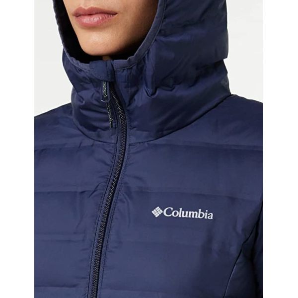 Navy Blue Columbia Lake 22 Down Long Hooded Jacket Autumn Winter