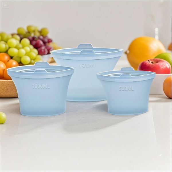 Eco-Friendly And Sustainable Silicone Food Storage Bags Featuring Airtight Seals, Heat Resistance, And Easy Cleaning – Ideal For Storing Snacks, Leftovers, Marinating, Travel Use, And Helping You Save