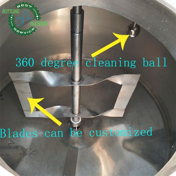 2000l Double Jacket Hot and Cold Mixing tank with Pump