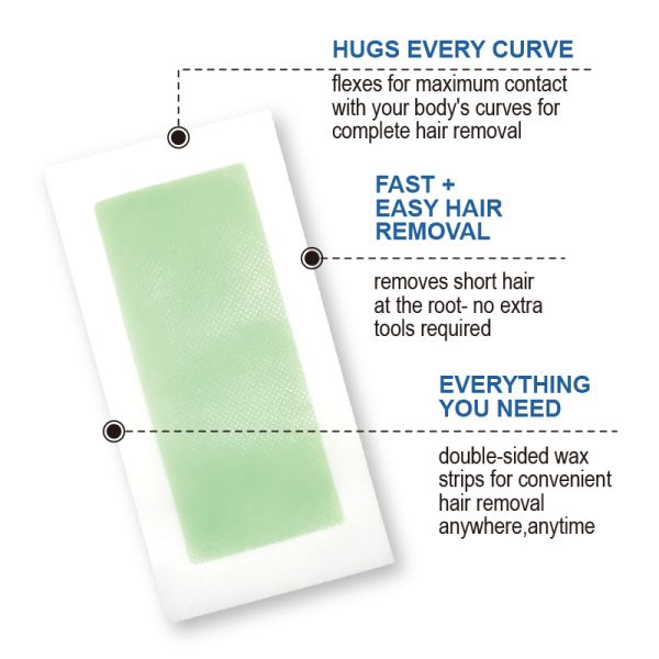 Customized Vacuum Hair Removal Wax Strips 4.5x9cm 9x18cm Double Side Wax Tape