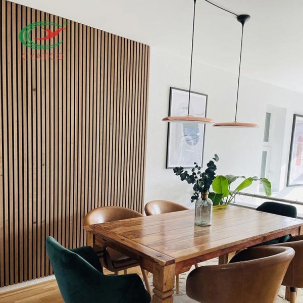 Laminated Veneer Acoustic Slat Wood Wall Panels Mildewproof Flavorless