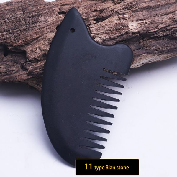 Different Shapes Obsidian Stone Guasha Comb Massager for Facial Beauty Health Care