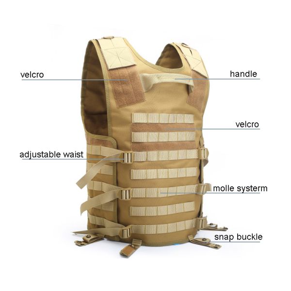 Multifunctional Military Tactical Vest Equipment 100% Polyester Camo Tactical Vest