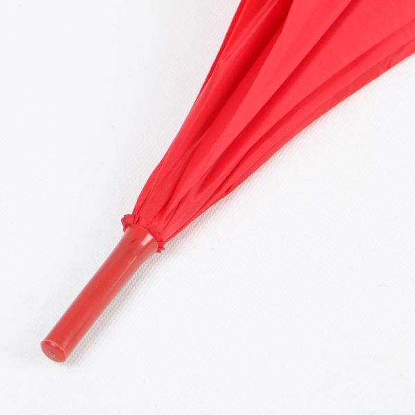 Red Light Selfie Stick Umbrella , Ladies Wooden Hook Handle Umbrella Durable