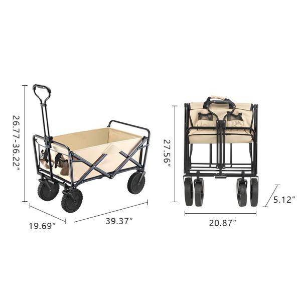 80L Waterproof Folding Camping Wagon with 5 Wheels