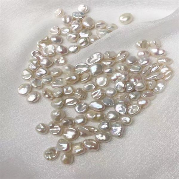 Wholesale of Natural Fresh Water Bright Silver Filigree Shaped Irregular Regeneration Beads Diy Ear Stud Accessories Loose Beads