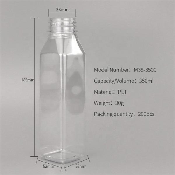 Customized Plastic Beverage Bottles PET Material 350ml Portable Juice Bottle