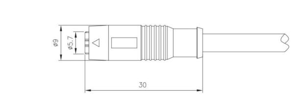 Grau industrial M8 Direita Fêmea Plug Overmolded Push-Pull 3/4/6/8A 5B 4D IP67 Projetado