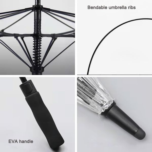 Extra Large Windproof PVC Umbrella Transparent Golf Umbrella with Personalized Logo