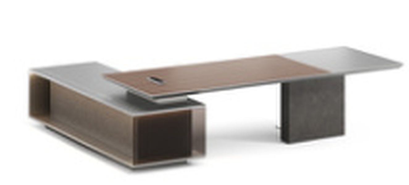 LIMITLESS Forest Green L Shaped Executive Desk Small Private Office Under-Desk Storage Power Outlets