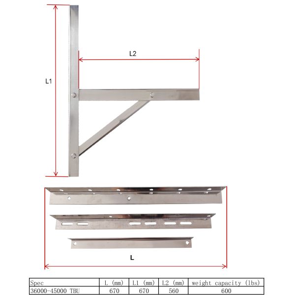 Split Air Conditioner Mounting Bracket Heavy Duty Wall Mounting Universal AC Bracket With Hardware