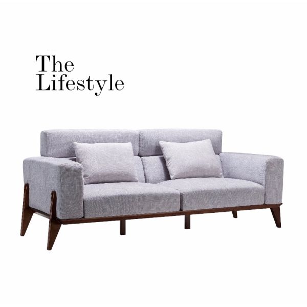Modern Oas Wood Big Fabric Sofa Chair