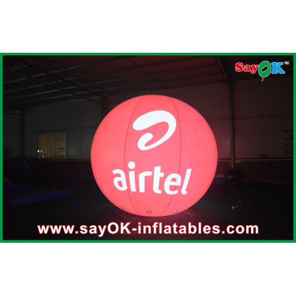 Outdoor Red Bottom Led Inflatable Helium Ballon 0.18mm PVC