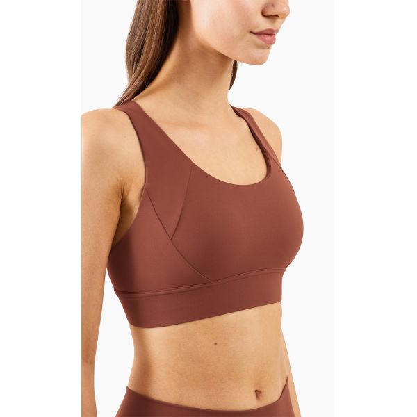 Criss Cross Back Padded Strap Sports Bras For Women Yoga Fitness Tops