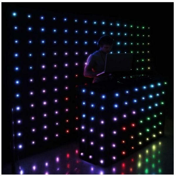 LED Vision Curtain For Bar Event Night Club Video Curtain Stage Equipment Backdrop Cloth Church Party