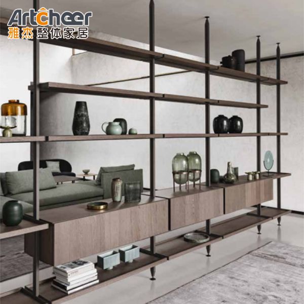 Modern Design Display Rack with Adjustable Height and Eco-Friendly Material for Living Room