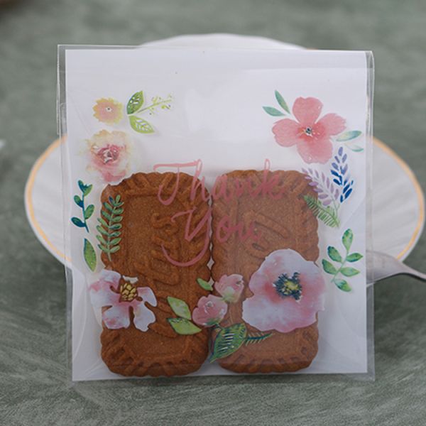 Custom Printed Lovely Clear Cookie Candy Gift Packaging Bags OPP Plastic Self Adhesive Bag
