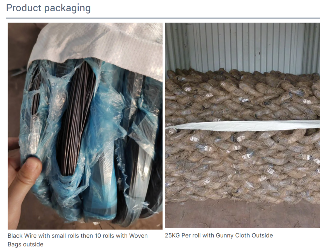 BWG 16 18 20 22 Черная обжатая связующая проволока