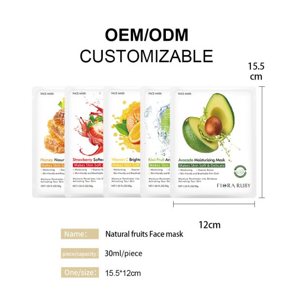 Fruit Natural Vitamin C Face Beauty Masks Skin Care Sheet Facial Skin Care Mask Face Sheet Mask