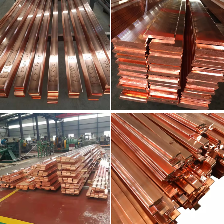 99.99% Pure T1 Copper Flat Bar For Power Stations Aerospace 85x10x5000mm Customizable