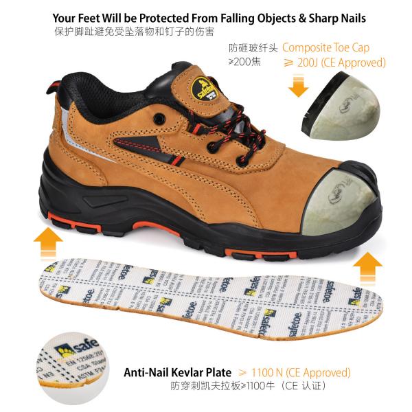 Chaussures de travail en cuir de vache pour protection industrielle