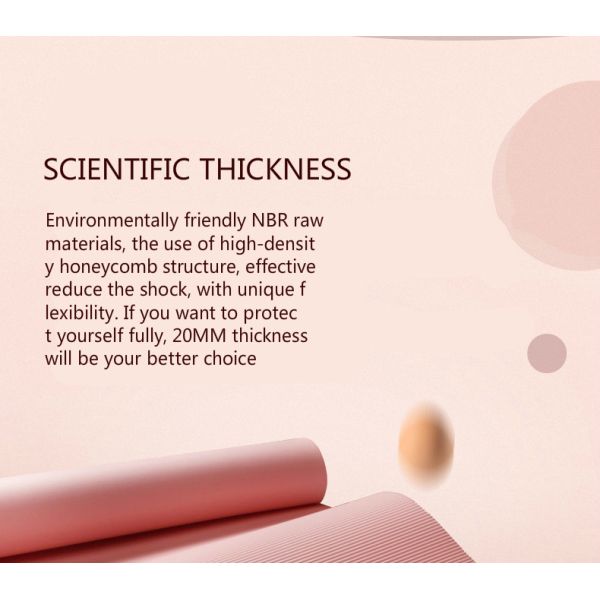 Beginner Gym Pilates Exercise 20mm Widened Lengthened Home Fitness Non Slip NBR Yoga Mat