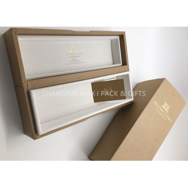Presentation Luxury Packaging Boxes Leather Wine Brand Promotional Packaging Hot Stamp Tan Color