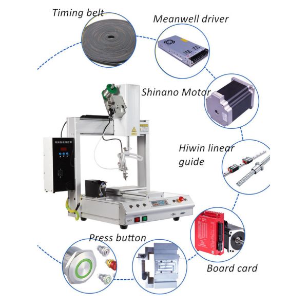High Precision 360 Degree Automatic Soldering Robot Desktop Soldering Machine With Double Y Working Platform