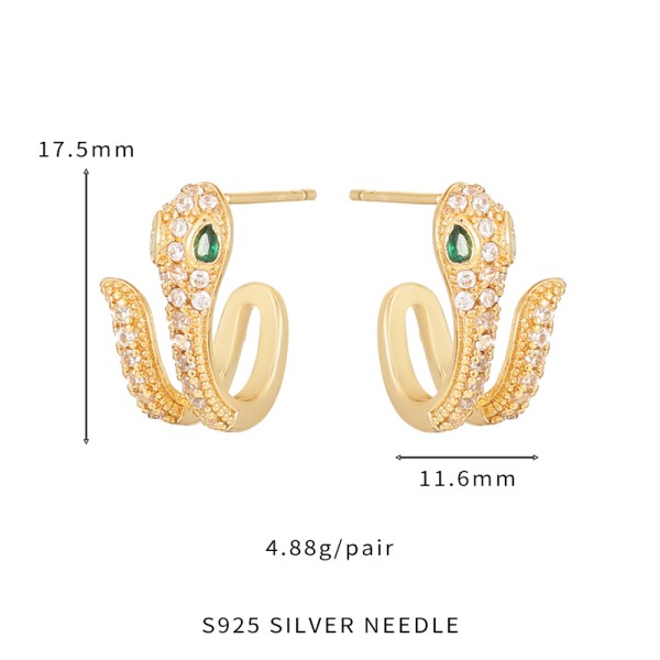Wholesale Jiexing Jewelry Pearl Design Earring Gold Plated C-Shape Daily Design Stud Earrings S925 Silver Needle for Women Girls
