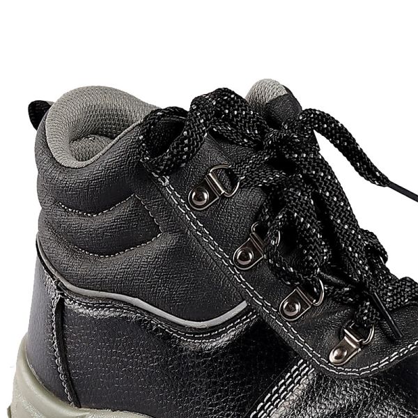 Anti Smash Men'S Safety Footwear Embossed Cow Leather Boot Shoes Steel Toe