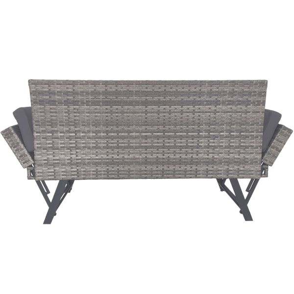 Factory Wholesale Garden Furniture Outdoor Wicker Rattan Furniture Functional Lounge Chair Armrest Movable Garden Bench