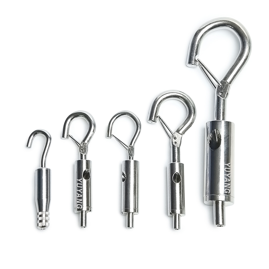 Adjustable Stainless Steel Wire Rope Hanging System with Brass Snap Hooks for Pendant & Track Lighting