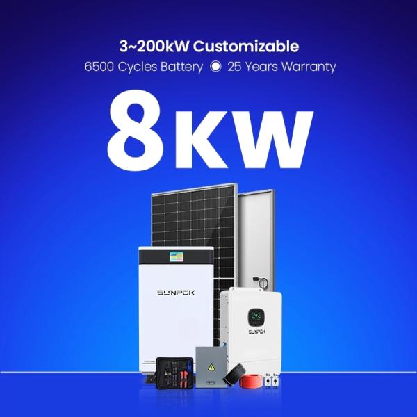 Systèmes d'énergie solaire hybrides hors réseau pour la maison, toiture résidentielle 3KW 5KW 6KW 8KW 10KW 15KW 20KW