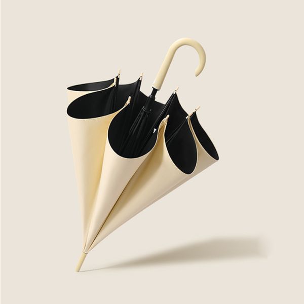 Simple and Practical Customized 190T Pongee Fabric Umbrella with Long Handle Design